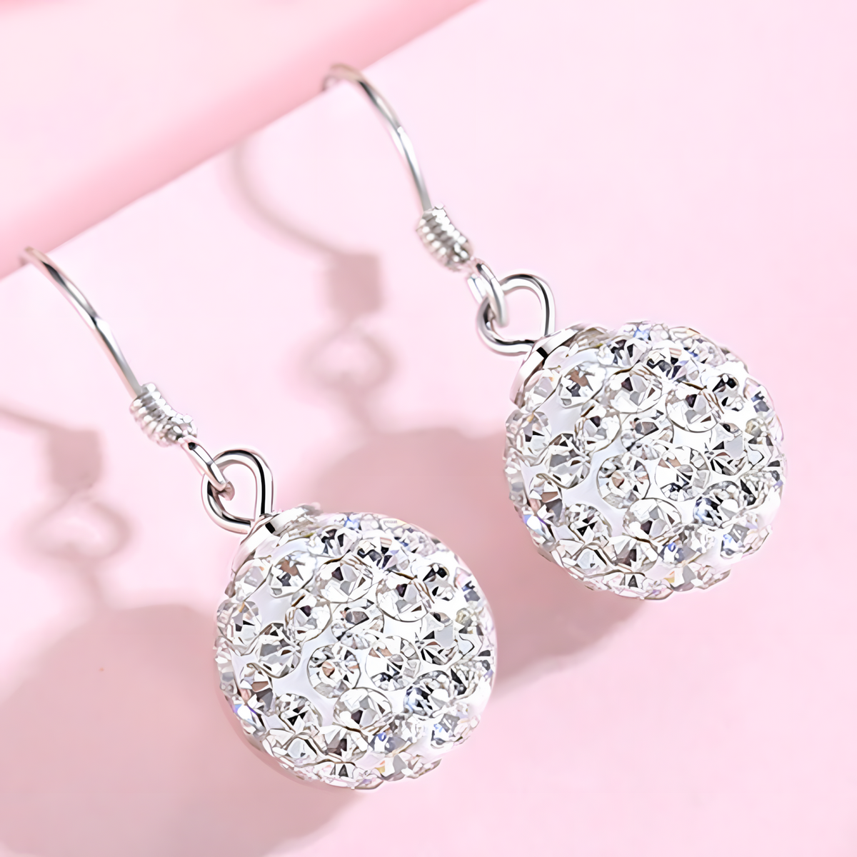 Crystal Ball Drop Earrings for Women – Sparkling Crystal Ball Dangle Design 1054