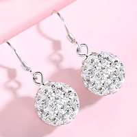 Crystal Ball Drop Earrings for Women – Sparkling Crystal Ball Dangle Design 1054