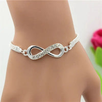Fashion Silver Infinity Bracelet Jewelry Jewellery Women Lovely Christmas 19 UK