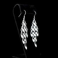 925 Sterling Silver Teardrop Chandelier Earrings Eye-Catching Dangle Earring 317