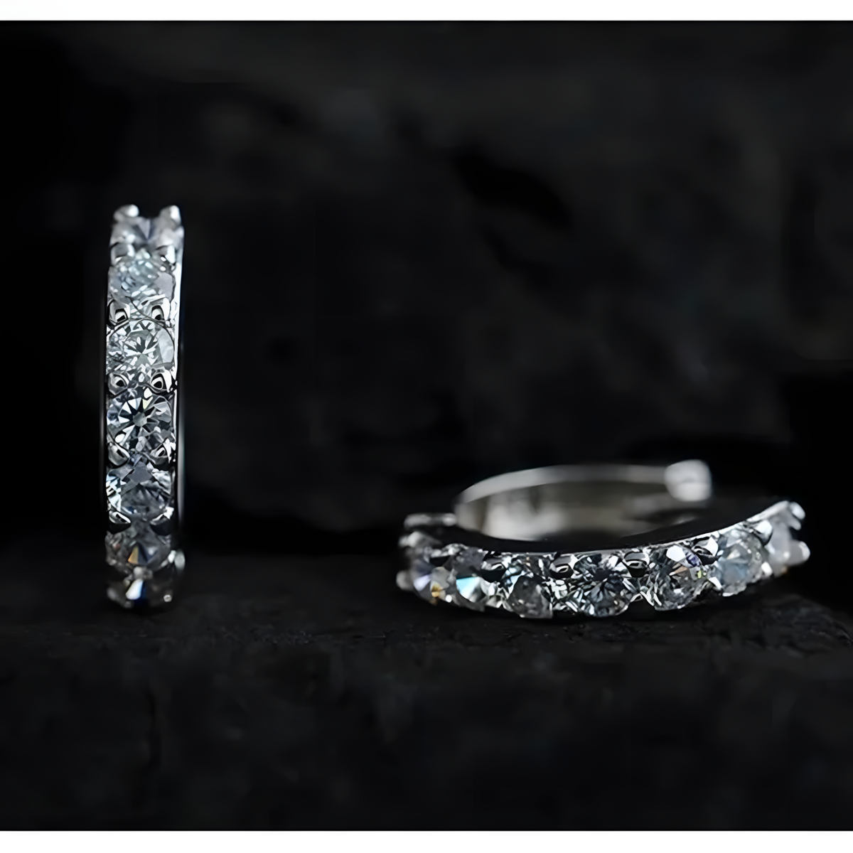 Women's 925 Sterling Silver Small Hoop Earrings AAAA Cubic Zirconia, Dainty 471
