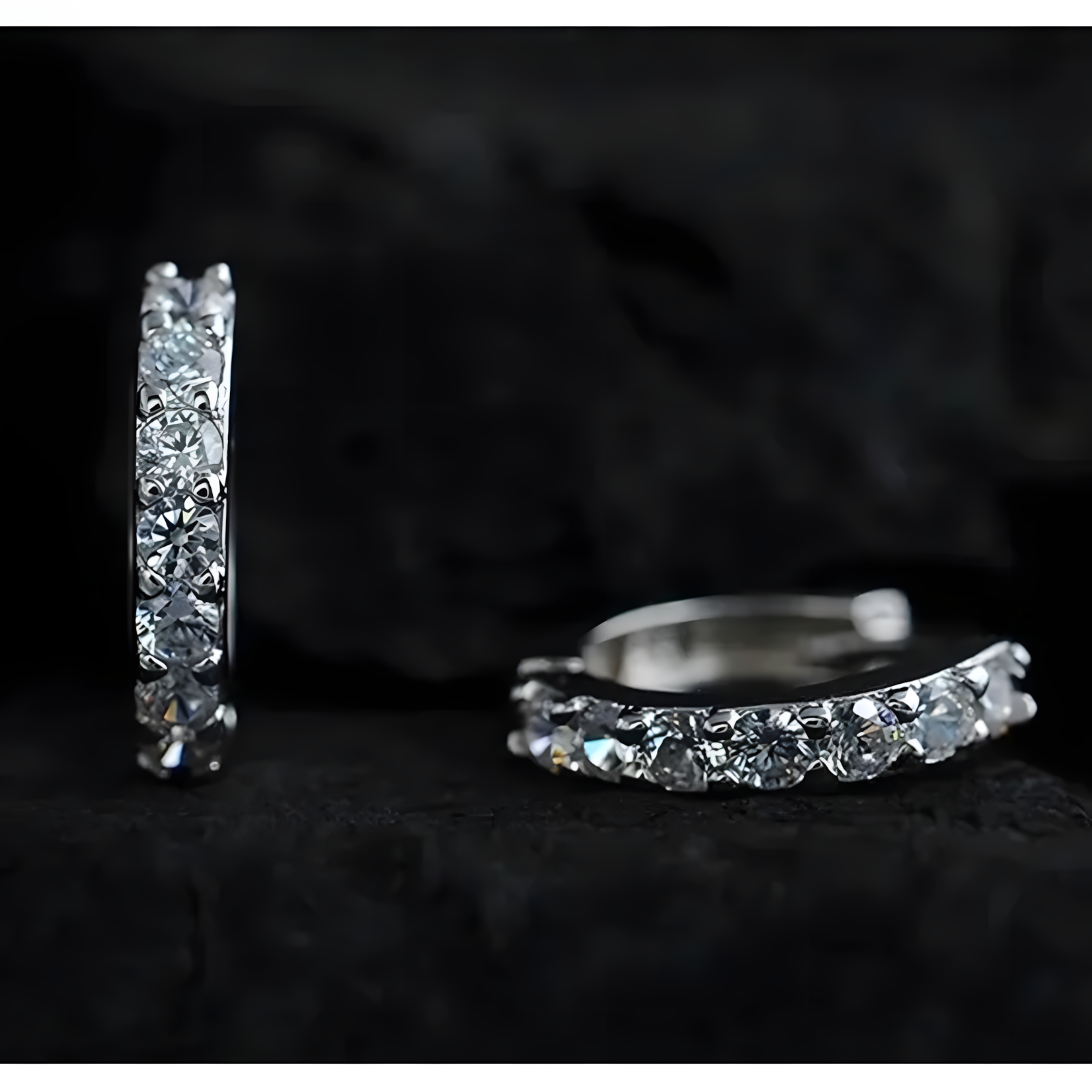 Women's 925 Sterling Silver Small Hoop Earrings AAAA Cubic Zirconia, Dainty 471