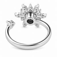 Rotatable Snowflake Spinner Ring Women, Adjustable Open Band Fidget Anxiety 1510