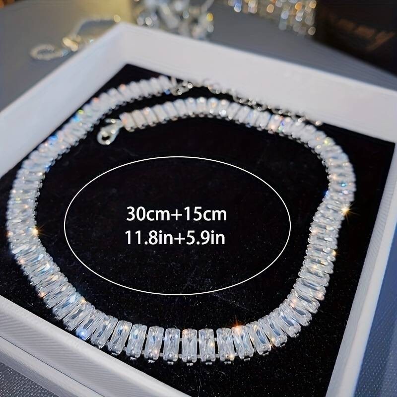 Substantial and Gleaming Tennis Necklace - Elegant Necklace for Ladies 36 UK