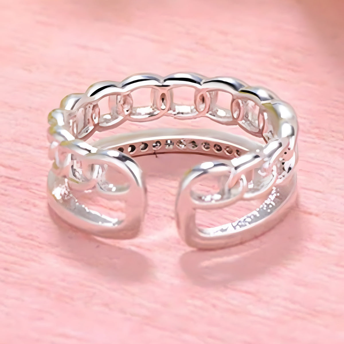 925 Sterling Silver Crown Ring Women; Adjustable Rhinestone Open Finger Band 393