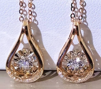 Elegant 18K Plated Round Cut Zircon Waterdrop Pendant Necklace 2 UK