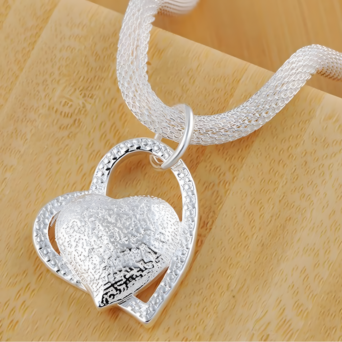 Unified Jewellery Double Heart Pendant Necklace with AAA Zircon Stones Women 480
