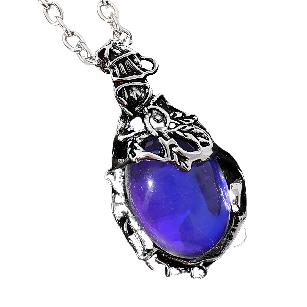 Bohemian Retro Style Moonstone Necklace for Women | Silver-Toned Leaf Vine B179
