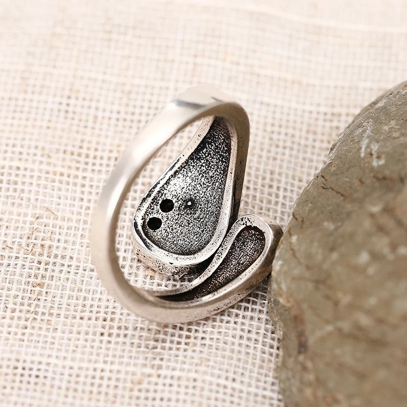 Unified Jewellery Antique-Style Owl Leaf Adjustable Statement Ring 11mm 1843