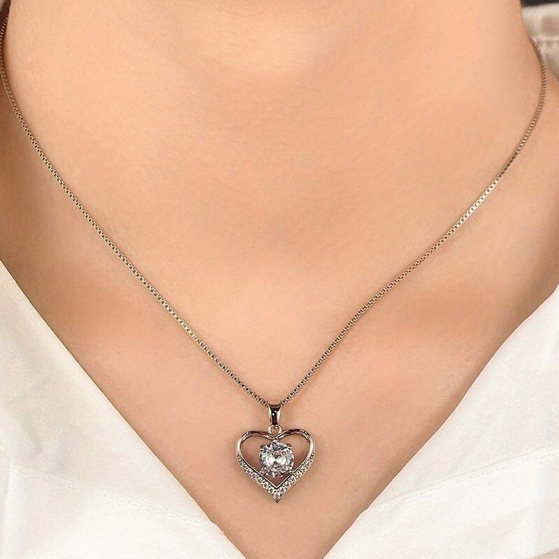 Unified Jewellery® Exquisite 925 Silver Plated Bridal Heart Pendant Necklace 13