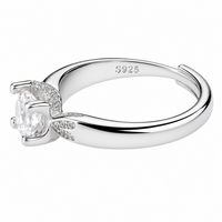 Adjustable Wedding Ring Hidden Halo Split Band Pavé Statement Ring Diamond 1669