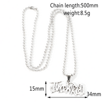 Juice WRLD Style Nameplate Pendant Necklace for Men Women Hip Hop Script 1389