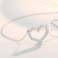 925 Sterling Silver Heart Pendant Necklace for Women | Adjustable Chain AAA 259