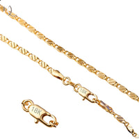 18K Gold Plated Chain Necklace, 2mm Wide, Adjustable Eco-Friendly Material 440