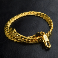 18K Gold Plated Herringbone Bracelet for Women and Men Elegant Snake Chain 437