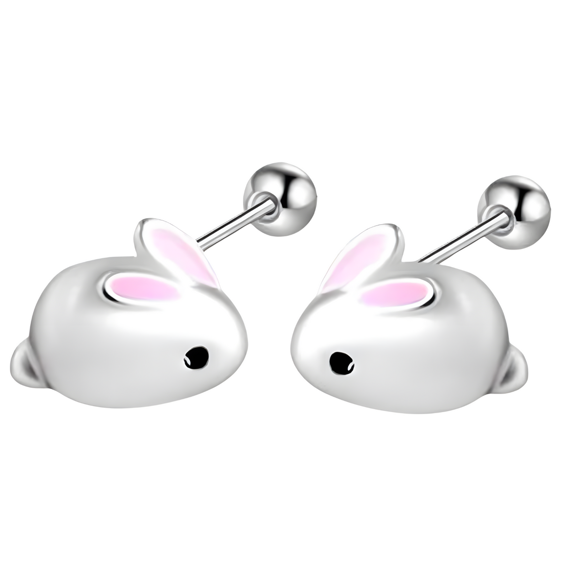 Rabbit Earrings for Women – 925 Silver-Plated Copper Alloy Cute Animal Studs 956