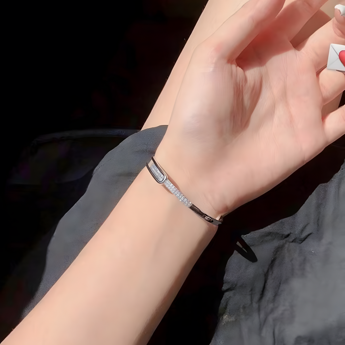 Elegant 925 Silver-Plated Geometric Cuff Bracelet Women – Trendy Open Bangle 876