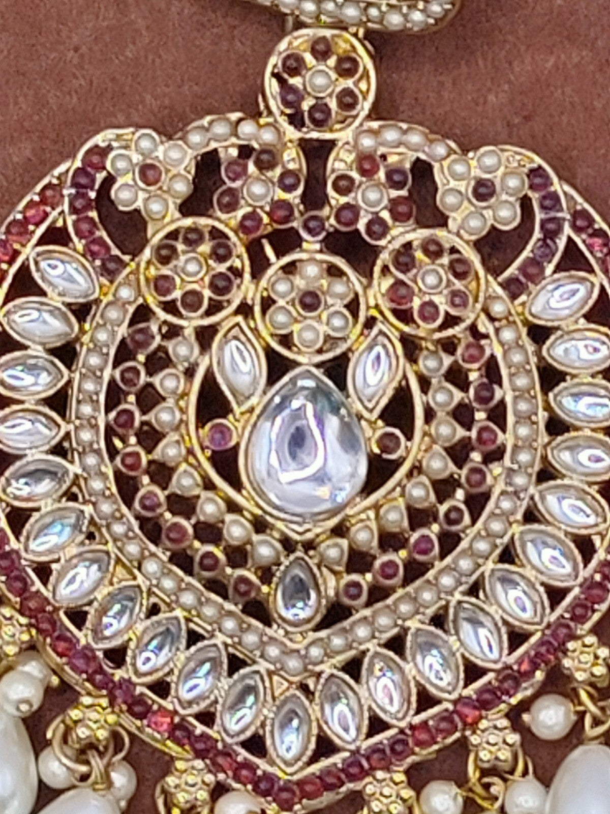 Elegant Bollywood Inspired Gold Kundan Earrings - Traditional Indian Jewelry 218