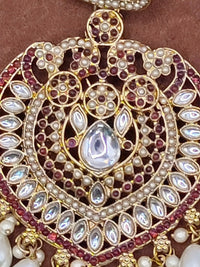 Elegant Bollywood Inspired Gold Kundan Earrings - Traditional Indian Jewelry 218