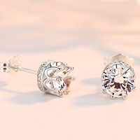 Silver Colour Cubic Zirconia Stud Earrings for Women– TRENDY Round White CZ 1049