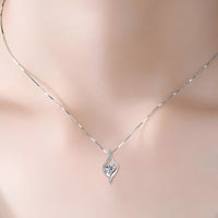 925 Sterling Silver Twisted Zircon Pendant Necklace Elegant Women’s Fashion 257
