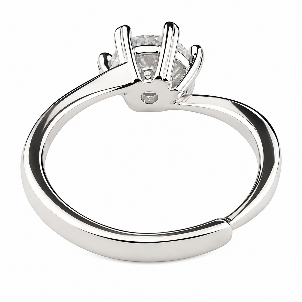 Classic Round Cut Engagement Ring For Women Elegant Solitaire Wedding Ring 1603