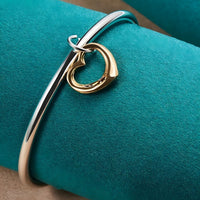 925 Sterling Silver Open Heart Cuff Bangle Bracelet - Adjustable Trendy 403
