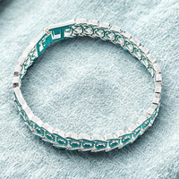 Wide Watch Strap Style Bracelet With Geometric Engraved Panels, Polished 1783