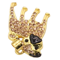 Gold-Plated Pug Pendant Necklace with Crystal Pavé Accent, Animal Charm B255