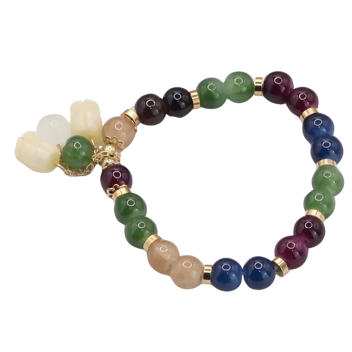 Natural Colorful Tourmaline Gemstone Beaded Bracelet Healing Crystal Stone B185