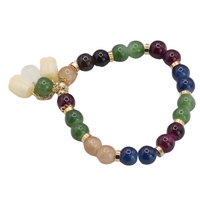Natural Colorful Tourmaline Gemstone Beaded Bracelet Healing Crystal Stone B185