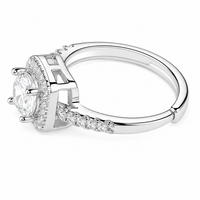 Women's Adjustable Cushion Halo Zircon Engagement Ring, Round Brilliant Cut 1610