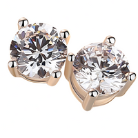 Classic Round Stud Earrings for Women – Sparkling Cubic Zirconia Solitaire 1008
