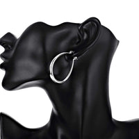 925 Sterling Silvery Double Hoop Earrings For Women - Vintage Boho Style 146
