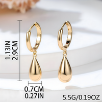 Gold Water Drop Hoop Earring for Women – Trendy Geometric Drop Design 638