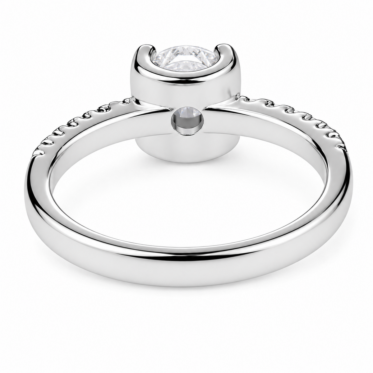 Women's Adjustable Silver Tone Ring Cathedral Band With Shoulder Sparkle 1619