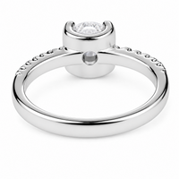 Women's Adjustable Silver Tone Ring Cathedral Band With Shoulder Sparkle 1619