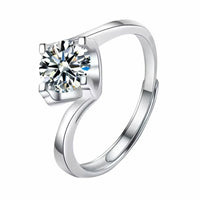 Adjustable Ring Classic Solitaire Minimalist Statement Ring Luxury Shine 1661