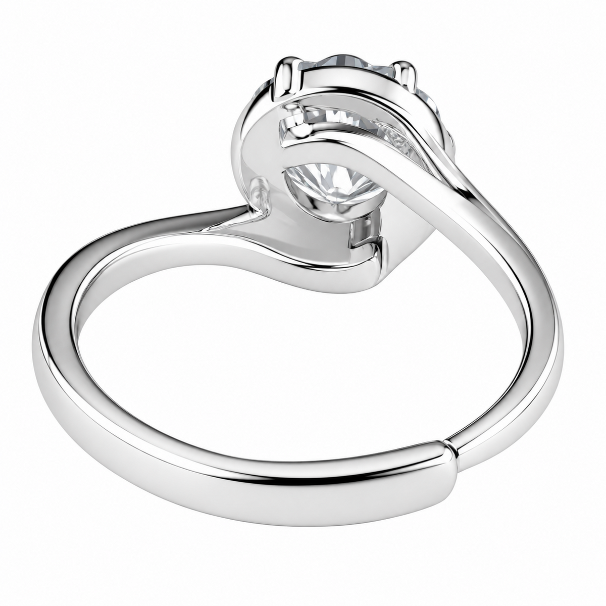 Luxury Round Brilliant Cut Zirconia Halo Ring Adjustable Engagement Wedding 1647
