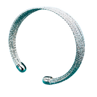 925 Sterling Silver Multi-Strand Mesh Open Cuff Bangle Bracelet for Women - 407