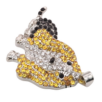 Basset Hound Dog Pendant Necklace, Zinc Alloy MultiColor Rhinestone  B229