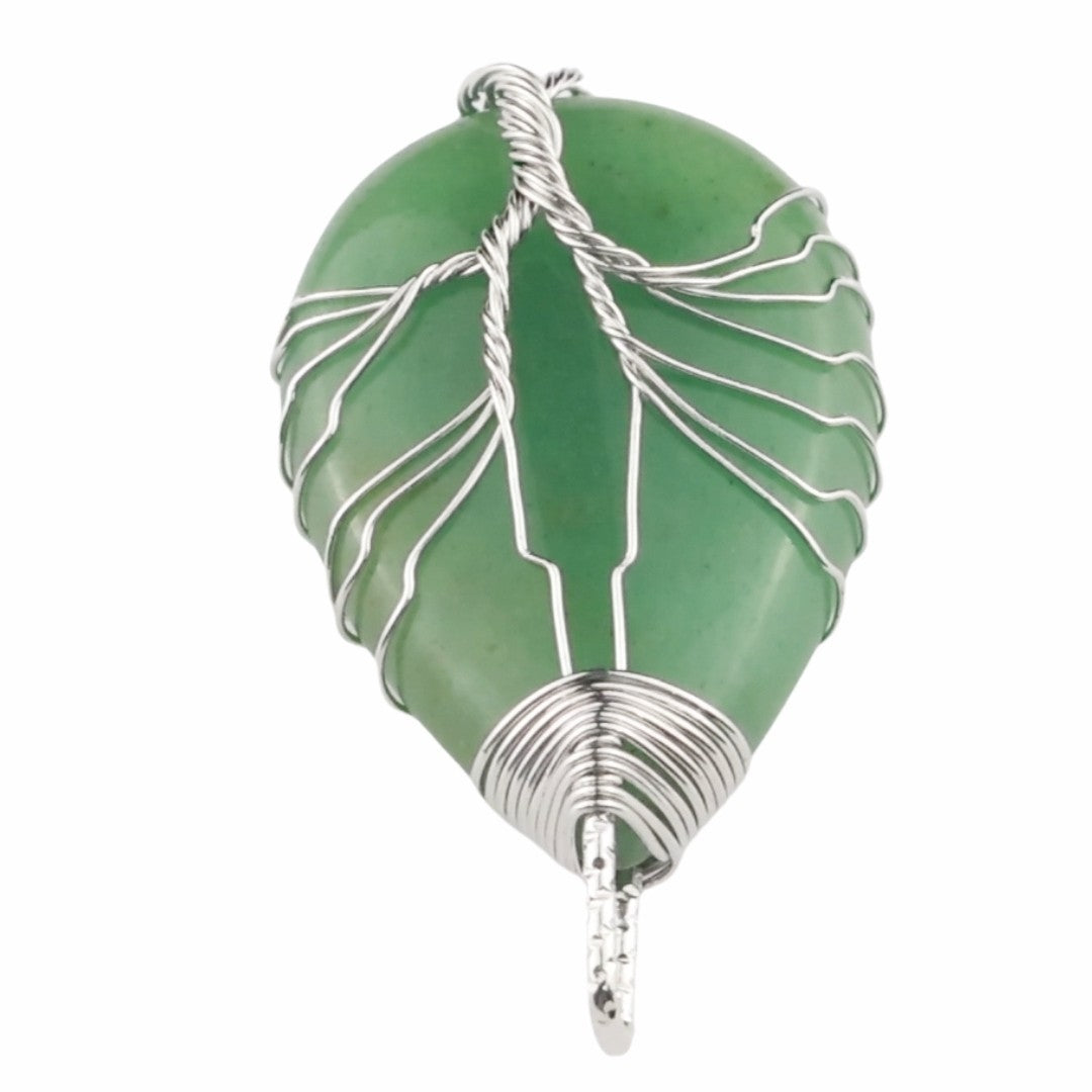 Tree of Life Silver Aventurine Pendant Necklace Spiritual Crystal Healing 1334