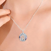 Unified Jewellery Tree of Life Sisters Swing Necklace Crystal Silver Tone B61