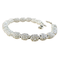 Sparkling Round Bead Bracelet For Women Silver Colour Adjustable Lobster 1763