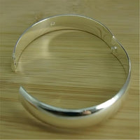Adjustable 925 Sterling Silver Open Cuff Bangle Bracelet - Trendy Style 399