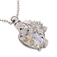 Womens Tree of Life Cremation Necklace Ashes Iridescent Heart-Shaped Crystal B95