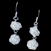 Silver Plated Rose Drop Earrings for Women– Copper Alloy 925 Silver Plating 1216