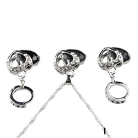 Jet Black Heart Necklace and Earrings Set for Women, Black Heart Pendant 1304