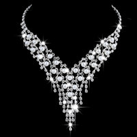 Bridal Jewelry Set-Pearl and Crystal Necklace & Dangle Earrings, Wedding 395