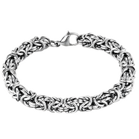 Men's Stainless Steel Byzantine Chain Bracelet | Robust Stylish Masculine 452